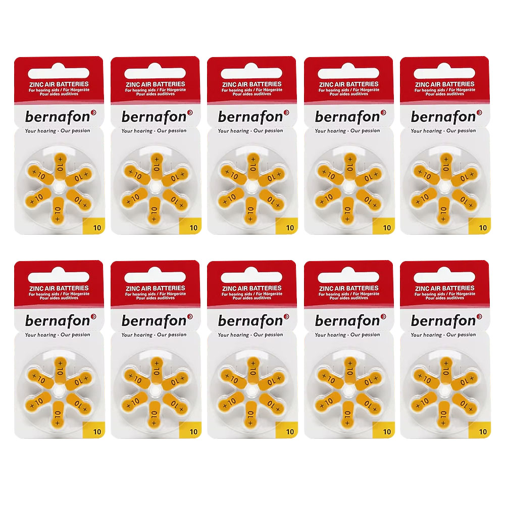 Bernafon 10 Numaralı İşitme Cihazı Pili 6'lı (10 Paket)