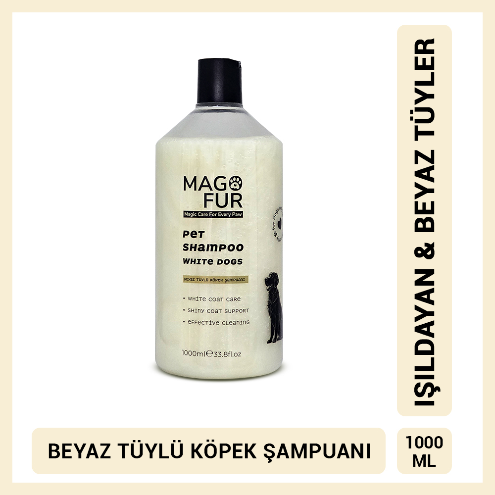 Mago Fur Beyaz Tüylü Köpek Şampuanı 1000 ML