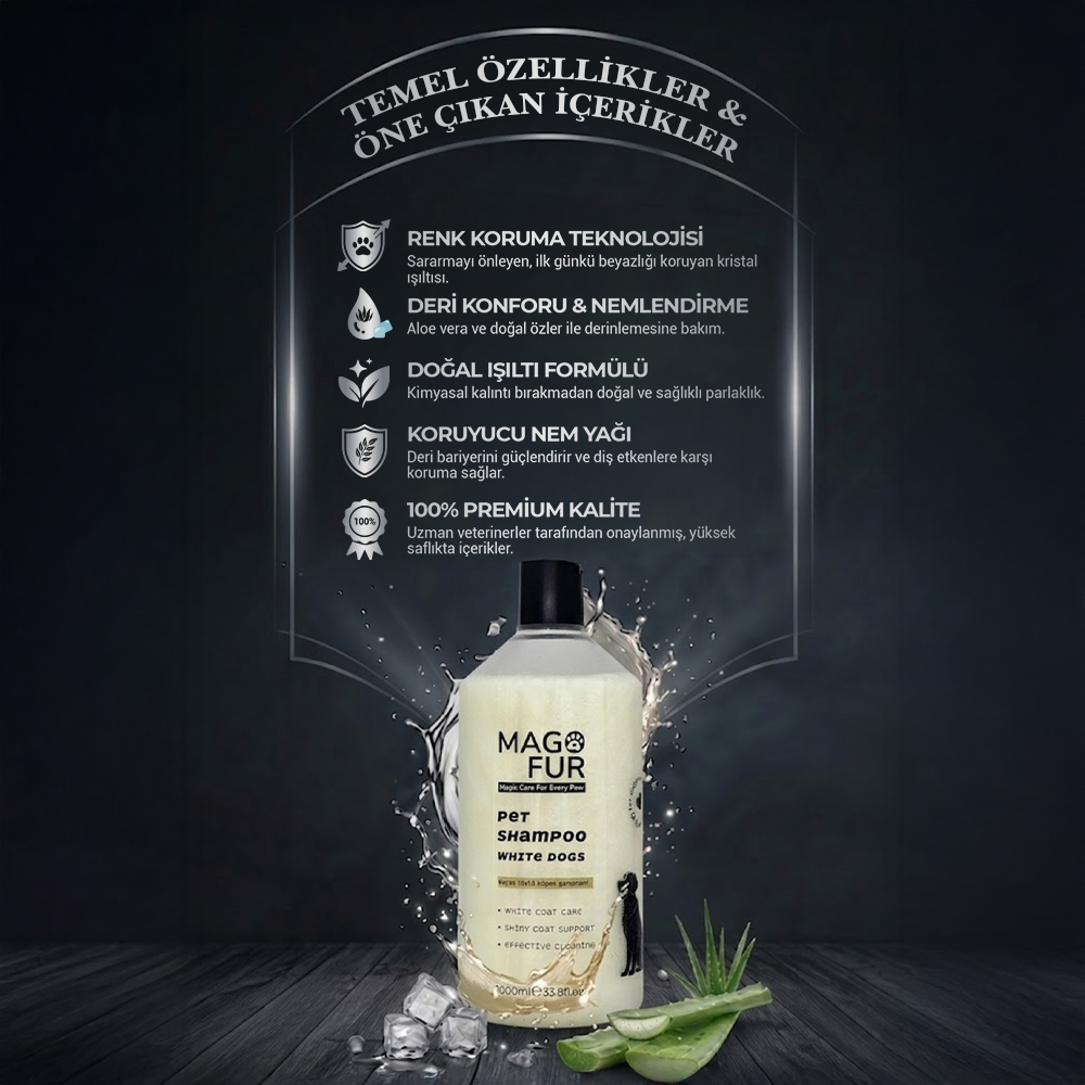 Mago Fur Beyaz Tüylü Köpek Şampuanı 1000 ML