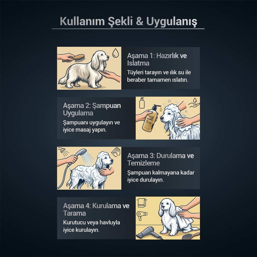 Mago Fur Beyaz Tüylü Köpek Şampuanı 1000 ML